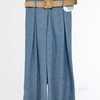 VJLIT1748 Belted Wide Leg Palazzo Trousers