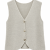 VJLIT1758 Soft Knit Button Front Waistcoat Vest