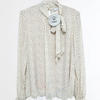 VJLIT1670 Polka Dot Tie Neck Blouse
