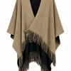 SCLW22845A Reversible Fringed Knit Wrap