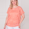 SC00317 Sheer Tropical Leaf Burnout Top