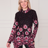 SC02859 Paisley Burst Cowl Neck Tunic Top