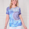 SC03040 Mandala Print Lace Shoulder Boho Top