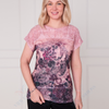 SC03045 Lace Panel Vintage Floral Print Top