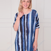 SC03223 Abstract Stripe Oversized Drop Shoulder Top