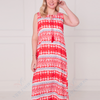 SC03231 Boho Stripe Print Sleeveless Maxi Dress
