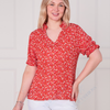 SC04200 Blouse Frill Neck & Cuff Falling Floral