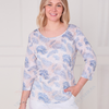 SC05007 Ladies 3/4 Sleeve Feather Print Top
