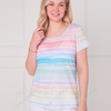 SC05008 Pastel Ombre Stripe Short Sleeve Summer Top