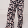 SC05802 Ladies Textured Animal Print Wide-Leg Trousers