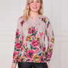 SC15210 Ladies Floral Print Henley Collar Top