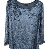 SC14897 Crushed Velvet Scoop Neck Long Sleeve Top