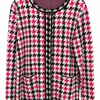 SC15640 Pink Houndstooth Pocket Cardigan ^