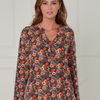 SC04860 Retro Floral Long Sleeve Blouse ^