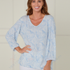 SC00119 Soft Floral Textured V-Neck Blouse ^