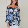 SC00354 Floral Off-Shoulder Flared Sleeve Blouse ^
