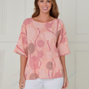 SC05625 Geo Swirl Print Relaxed Fit Blouse ^