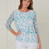 SC03350 Textured Mosaic Lace Overlay Top