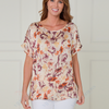 AB00214 Vintage Floral Relaxed-Fit Blouse