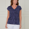 SC05000 V-Neck Heart Print Top with Front Gather Detail ^