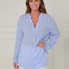 SC04222 Textured Lurex Stripe V-Neck Tunic Blouse
