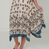 SC12179 Boho Handkerchief Hem Midi Skirt