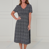 SC15814 Ditsy Floral V-Neck Midi Dress ^