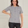 VLK09802L Textured Cable Knit Short Sleeve Top *