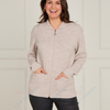 VLK10143L Cable Knit Zip-Up Casual Cardigan *
