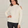VLK13079 Long Sleeve Rib Cold Shoulder Jumper *