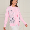 VLK13154L Embroidered Floral Knit Twinset Cardigan *