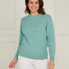 VLK13258 Ladies Classic Cable Knit Crew Neck Jumper *