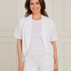VLK13423L Diamond Knit Open-Front Cardigan