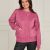 VLK15243 Round Neck Zip-Up Cardigan with Patch Pockets *
