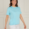VLT12239 Floral Embroidered Casual Tee