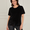 VLT14314 Velvet Studded Party Top