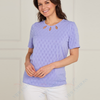 VLT14328 Textured Lace Keyhole Blouse