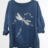 VJLIT1655 Foil Dragonfly Print One Size Long Sleeve Sweatshirt