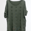 VJLIT1648 Textured Floral Embroidered Relaxed Top