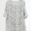 VJLIT1657 Oversized Embroidered Floral Drawstring Top